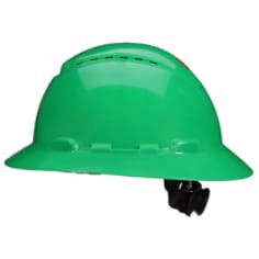 3M SecureFit Full Brim Hard Hat H-804SFV-UV, Green, Vented, 4-Pt Pressure Diffusion Ratchet Suspension, with UVicator, 20 ea per case