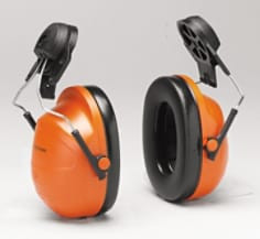3M PELTOR Hi-Viz Earmuffs H31P3E, Hard Hat Attached, 10 per case