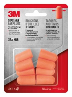 3M Disposable Earplugs, 92050H4-C, 4 pairs per packk, 20 packs per case