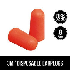3M Disposable Earplugs, 92077H8-DC, 8 pairs per packk, 20 packs per case
