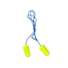3M E-A-Rsoft Yellow Neons Earplugs 311-1251, Corded, Poly Bag, Large Size, 2000 Pair per case