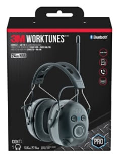 3M WorkTunes Connect + AM/FM Hearing Protector with Bluetooth Technology, 90542H1-DC-PS, 3 eaches per case