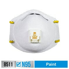 3M Paint Sanding Valved Respirator 8511P1-DC-PS, 1 ea per pack, 12 pks per case