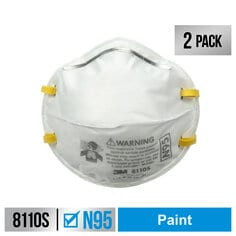 3M Performance Paint Prep Respirator N95 Particulate, 8110SP2-DC, Size Small, 2 eaches per packk, 12 packs per case