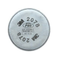 3M Particulate Filter 2078, P95, with Nuisance Level Organic Vapor/Acid Gas Relief 100 per case