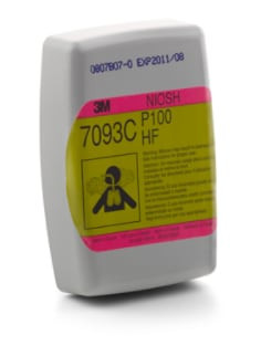 3M Hydrogen Fluoride Cartridge/Filter 7093C, P100, with Nuisance Level Organic Vapor and Acid Gas Relief, 60 per case
