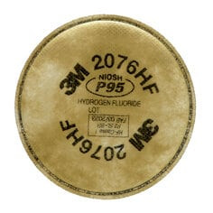 3M Particulate Cartridge 2076HF, Hydrogen Fluoride, P95, with Nuisance Level Acid Gas Relief 100 per case