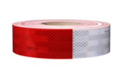 3M Diamond Grade Conspicuity Markings 983-32, Red/White, DOT, 2" x 51 ft, Kiss-cut every 18"