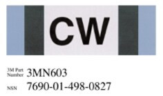 3M Diamond Grade Damage Control Pipe Sign 3MN603DG, "CW", 6" x 2", 50 per packkage