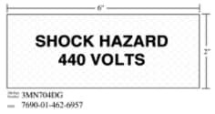 3M Diamond Grade Electrical Sign 3MN704DG, "SHOCKVOLTS (WHT)", 5" x 2", 10 per packkage