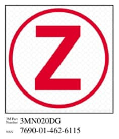 3M Diamond Grade Damage Control Sign 3MN020DG. "Cir Zebra", 3" x 3", 10 per packkage