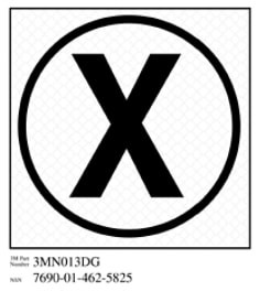 3M Diamond Grade Damage Control Sign 3MN013DG, "Cir X-Ray", 4" x 4", 10 per packkage