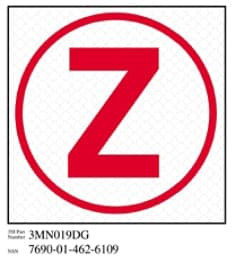 3M Diamond Grade Damage Control Sign 3MN019DG, "Cir Zebra", 4" x 4", 10 per packkage