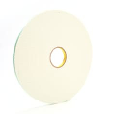 3M Double Coated Urethane Foam Tape 4008, Off White, 1/2" x 36 yd, 125 mil, 18 roll per case