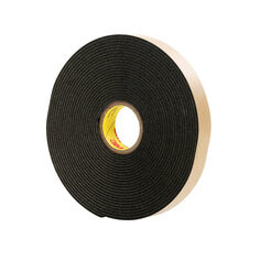 3M Double Coated Polyethylene Foam Tape 4496B, Black, 1/4" x 36 yd, 62 mil, 36 roll per case
