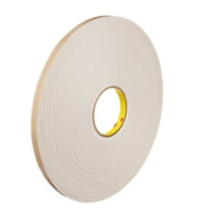3M Double Coated Polyethylene Foam Tape 4492W, White, 1/4" x 72 yd, 36 roll per case