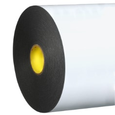3M Double Coated Polyethylene Foam Tape 4492BF, Black, 27/32" x 108 yd, 31 mil, Film Liner, PET White Liner, 11 rolls per case