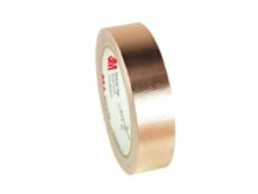 3M Embossed Copper Foil EMI Shielding Tape 1245, 5/8" x 18 yd, 3" Paper Core, 15 rolls per case