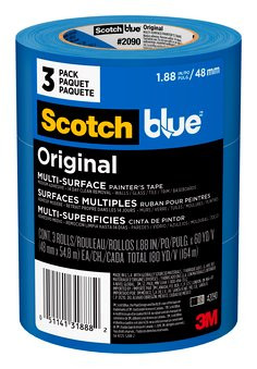 ScotchBlue Original Painter's Tape 2090-48EP3, 1.88" x 60 yd (48mm x 54,8m), 3 rolls per packk