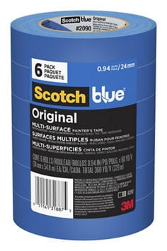 ScotchBlue Original Painter's Tape 2090-24EP6, 0.94" x 60 yd (24mm x 54,8m), 6 rolls per packk