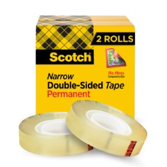Scotch Double Sided Tape 665-2PK, 1/2" x 900", 2pk