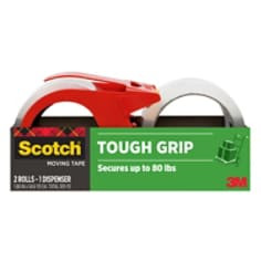 Scotch Tough Grip Moving Packaging Tape 3500-21RD-3GC, 1.88" x 54.6 yd (48 mm x 50 m) with dispenser