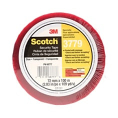 Scotch Security Message Box Sealing Tape 3779, Clear, 72 mm x 100 m, 24 per case,"dividually Wrapped Conveniently Packaged