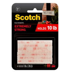 Scotch Extreme Fasteners RFD7090, Clear, 1" x 3" (25.4 mm x 76.2 mm), 2 Sets of Strips