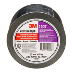 3M Venture Tape Reflective BOPP Tape 1507, Silver, 72 mm x 55 m, 16 rolls per case