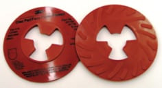 3M Disc Pad Face Plate Ribbed 81732L, Extra Hard, 5", Red, 10 per case