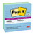 Post-it® Super Sticky Recycled Notes 675-4SST, 4 in x 4 in (101 mm x 101 mm), Oasis Collection, Lined, 4 Pads/Pk
