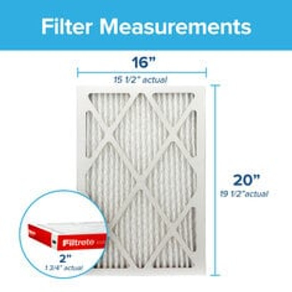 Filtrete™ Air Cleaning Filter HDWR00-2IN-12, 16 in x 20 in x 2 in (40.6
cm x 50.8 cm x 5 cm)