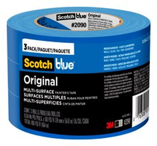 ScotchBlue™ Original Painter's Tape 2090-24EC3, 0.94 in x 60 yd (24mm x 54,8m), 3 rolls/pack