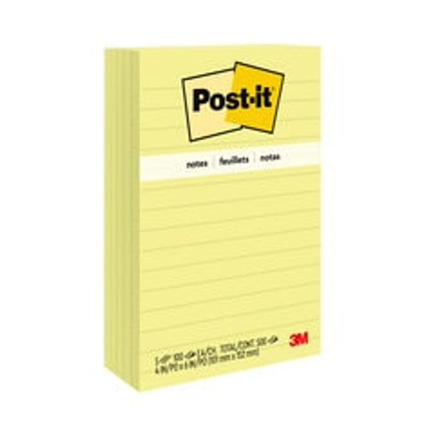 Post-it® Notes 660-5pk, 4 in x 6 in x 100 shts (101 mm x 152 mm)