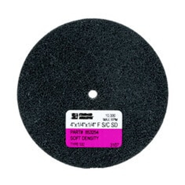 Standard Abrasives™ S/C Unitized Wheel 853254, 532 4 in x 1/4 in x 1/4
in, 10 ea/Case