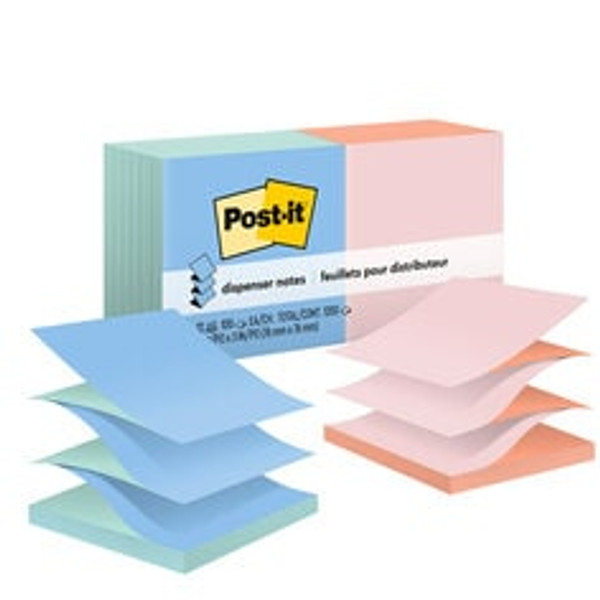Post-it® Dispenser Pop-up Notes R330-U-ALT, 3 in x 3 in (76 mm x 76 mm), Ultra Colors, Alternating Colors in Pads