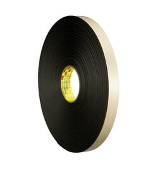 3M™ Double Coated Polyethylene Foam Tape 4492B, Black, 1/4 in x 72 yd,
31 mil, 36 Roll/Case