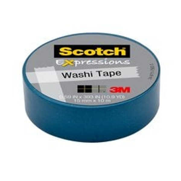 Scotch® Expressions Washi Tape C314-BLU, .59 in x 393 in (15 mm x 10 m)
Blue