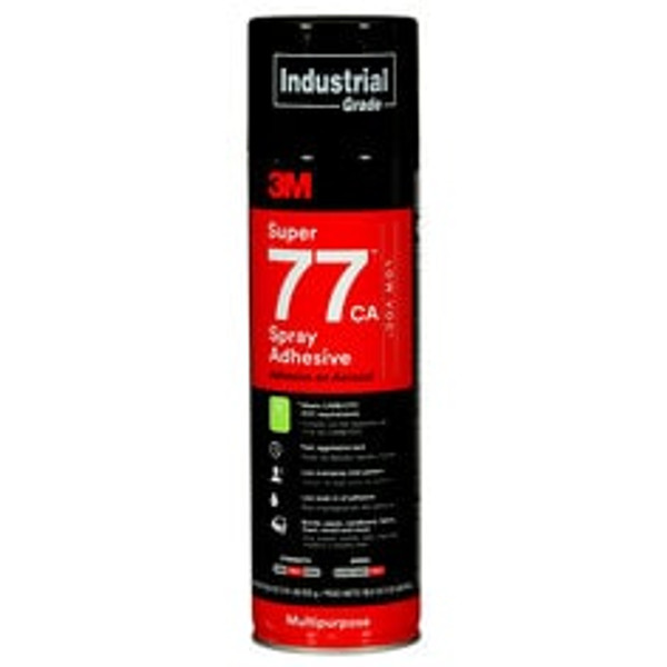 3M™ Super 77™ CA Multipurpose Spray Adhesive, Low VOC <25%, Clear, 24 fl
oz (Net Wt 18.0 oz), 12 Can/Case