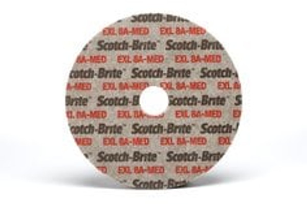 Scotch-Brite™ EXL Unitized Wheel, XL-UW, 8A Medium, 3 in x 1/2 in x 1/4
in, 20 ea/Case