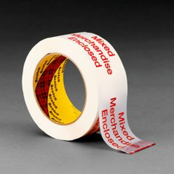 Scotch® Printed Message Box Sealing Tape 3775, White, 48 mm x 100 m,
36/Case
