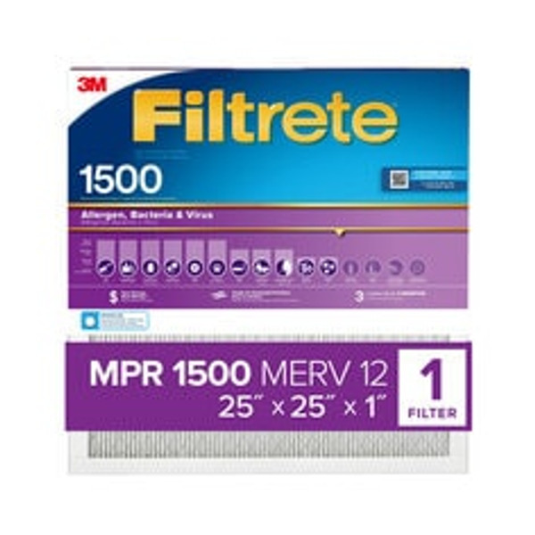 Filtrete™ High Performance Air Filter 1500 MPR 2015DC-4, 25 in x 25 in x 1 in (63.5 cm x 63.5 cm x 2.5 cm)