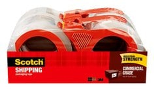 Scotch® Commercial Grade Shipping Packaging Tape 3750-4RD-6GC, 1.88 in x 54.6 yd (48 mm x 50 m) 4 Pack, Clear