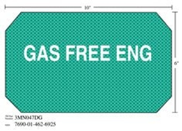 3M™ Diamond Grade™ Damage Control Sign 3MN047DG, "GAS Free ENG", 10 in x
6 in, 10/Package