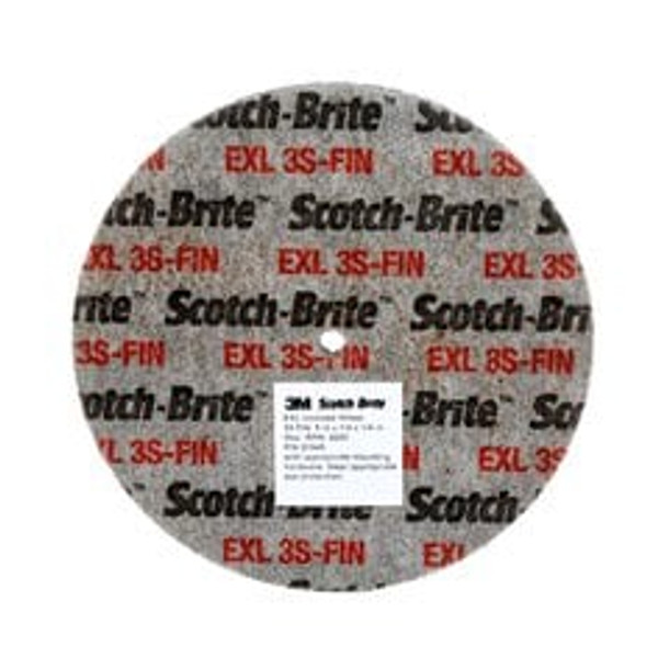 Scotch-Brite™ EXL Unitized Wheel, XL-UW, 3S Fine, 6 in x 1/8 in x 1/2
in, 8 ea/Case