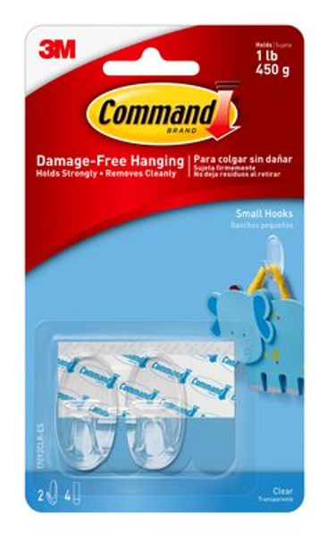 Command™ Small Clear Hooks 17092CLR-ES