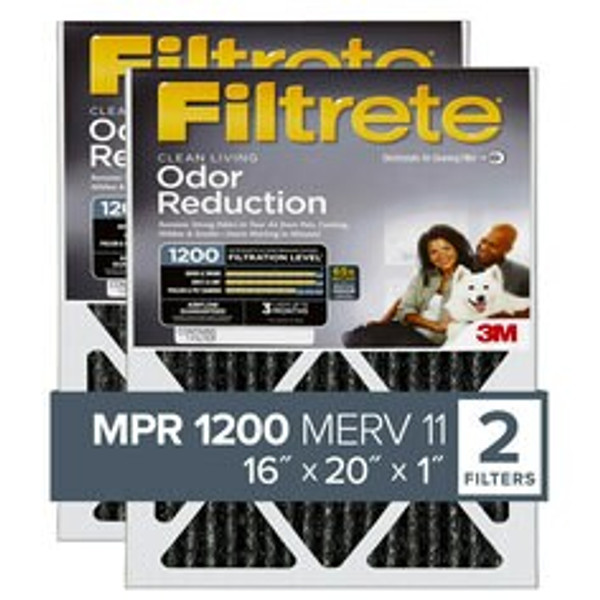 Filtrete™ Allergen Defense Odor Reduction Filter AOR00-2PK-1E, 16 in x 20 in x 1 in (40.6 cm x 50.8 cm x 2.5 cm)