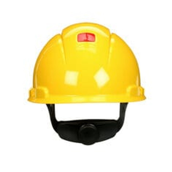 3M™ SecureFit™ Hard Hat H-702SFR-UV, Yellow, 4-Point Pressure Diffusion Ratchet Suspension, with UVicator, 20 ea/Case