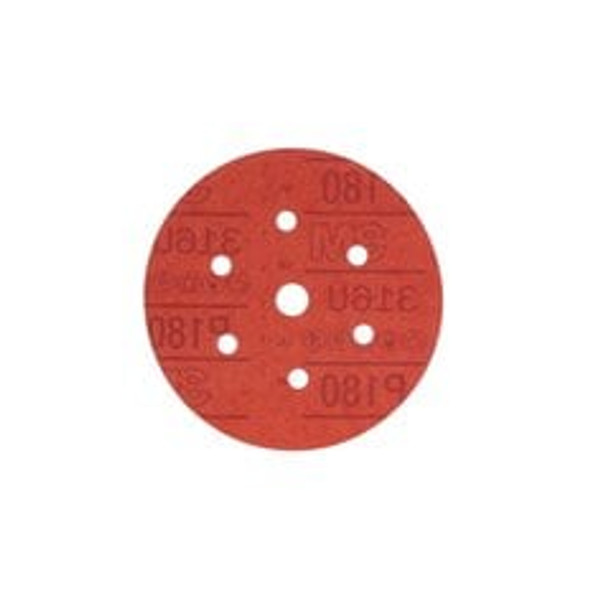 3M™ Hookit™ Red Abrasive Disc Dust Free, 01143, 6 in, P180, 50 discs per
carton, 6 cartons per case