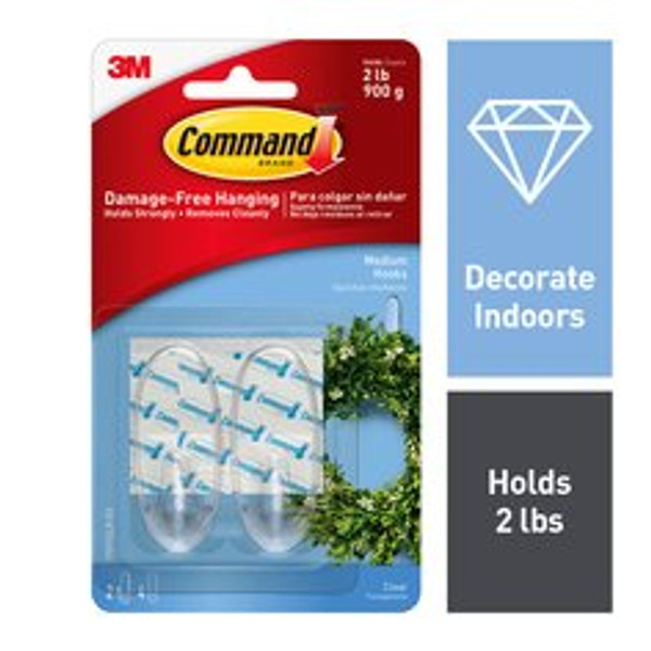 Command™ Medium Clear Hooks 17091CLR-ES